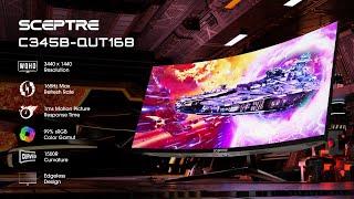 1500R Curved 34" VA Panel 165Hz Ultrawide 2K QHD Gaming Monitor: C345B-QUT168 | Sceptre