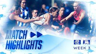 AFLW W3 match highlights: Melbourne v North Melbourne