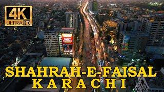 Sharah e Faisal Karachi - Night Drone View