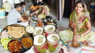 गांव में traditional सुबह का नाश्ता चटपटी चटनी के साथ my village daily morning breakfast routine