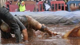 Competitor bares all at World GRAVY Wrestling Championships as opponent rips off his underwear