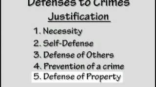 Crim Law  #4:Defenses to Crimes  Justification, Excuse, Mitigation Part 1 of 3