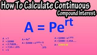 How To Calculate Continuous Compound Interest Explained - Formula For Continuous Compound Interest