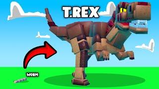 I WENT FROM A WORM TO A T.REX! - Roblox