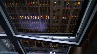 Open Window New York City Soundscape at Night Midtown Manhattan City Sounds 4k Relax Music