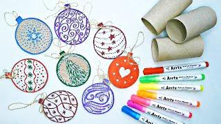 11 Easy Christmas Craft Ideas with Toilet Paper Rolls & Arrtx Acrylic Markers / New Year's Ornaments