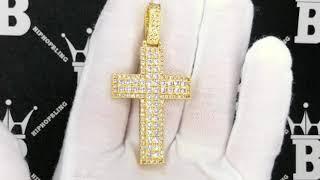 Gold Box Cross Hip Hop Bling Bling Pendant | Iced Out Jewelry