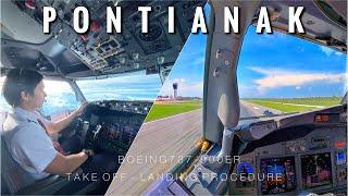 PONTIANAK KOTA KHATULISTIWA // COCKPIT VIEW APPROACH LANDING // 4K