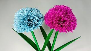 Paper Flower Making  || paper flower tutorial Step by step || Easy paper craft 