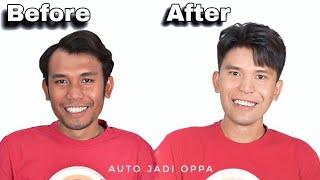 Perubahan Luar Biasa - Basic mens haircut - Comma hairstyle - Membuat dia lebih tampan