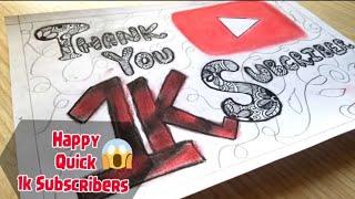 Thankyou for 1k youtube subscriber| quick 1k subscribers |1k creator|Thankyou sketch