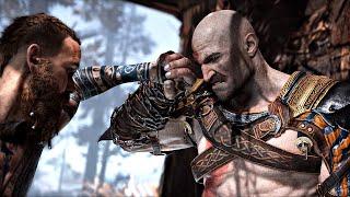 God of War - Kratos NO BEARD Vs Baldur Boss Fight (God of War PC) Kratos Without Beard