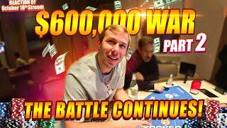 THE WAR HEATS UP! XPOSED VEGAS NEW IRL BLACKJACK $600K START! #blackjack #vegas #reaction Part (2/3)