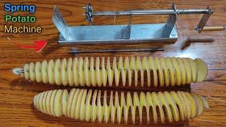 How To Make Spring Potato Machine|| DIY Spiral Potato Cutter 