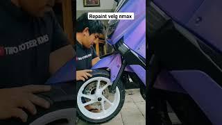 Repaint velg nmax putih lembayung ungu #shortvideo #motorcycle #diymotorcycle #custom #diy