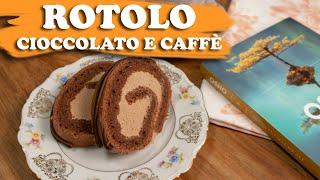 Rotolo cioccolato e caffè con crema moka.