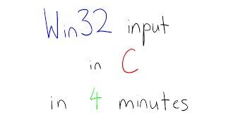 Win32 Input in C (Keyboard/Mouse)
