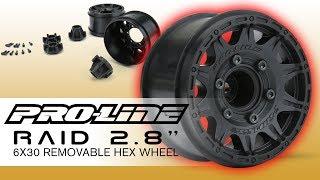 Pro-Line Raid 2.8" Black 6x30 Removable Hex Wheels