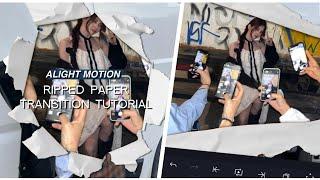 ripped/torn paper transition tutorial | alight motion tutorial