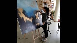 ABSTRACT PAINTING CREATION PROCESS | 140×160 cm