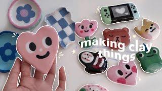 making clay things | clay pins, trays, coasters