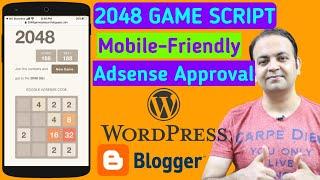 Responsive Free 2048 Game Script For Blogger & Wordpress | Instant Google Adsense Approval [HINDI]