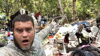 So Nasty! The Most Disgusting Homeless Hoarders! Giant Homeless Encampment In Venice, Florida