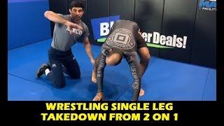 Wrestling Single Leg Takedown From 2 on 1 by Bekzod Abdurakhmonov