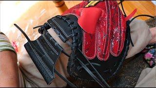 The process of making a catcher's mitt handmade baseball glove used by professional players