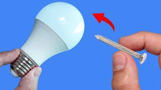 Put 1 Old Common Nail and Fix All LED Lamps of Your Home! How to Repair LED Bulbs Fast Easily! DIY!