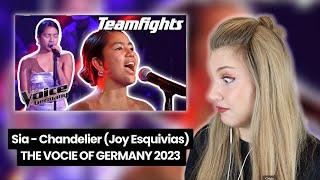 Vocal Coach|Reacts (Joy Esquivias) Sia - Chandelier | Teamfights | The Voice Of Germany 2023