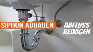 Waschbecken Abfluss verstopft // Siphon abbauen und reinigen