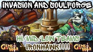 Gems of War Invasion Teams & Soulforge | IRONHAWK & Hi/MID/LOW Teams for Invasion