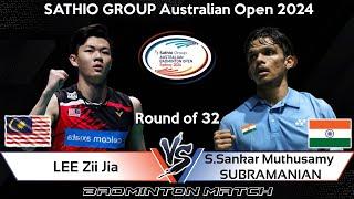 LEE Zii Jia (MAS) vs S Sankar Muthusamy SUBRAMANIAN (IND) | Australian Open 2024 Badminton