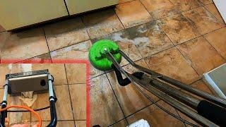 Professional tile cleaners clean DIRTY, GRIMY tile for the first time! MIND BLOWING RESULTS!