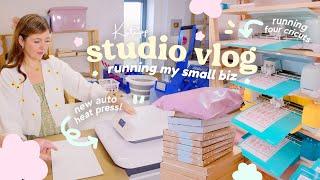 STUDIO VLOG  We got a new Auto-Heat press, Running 4 Cricuts & New Packaging for our Small biz