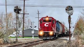 Geep Locomotive Notching Up On 2 Grades, Monon Heritage Unit Leading Big Train, Rare Flashback CCET