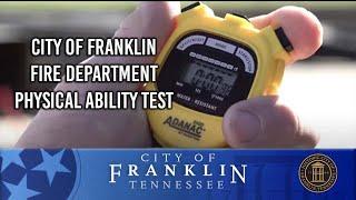 City of Franklin, Fire Department Physical Ability Test