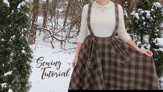 ️ WINTER SEWING TUTORIAL ️ making a wool vintage-inspired circle skirt with ginormous pockets