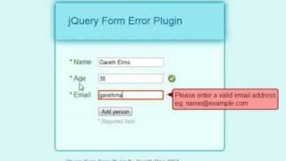 Using jQuery to display a form validation error