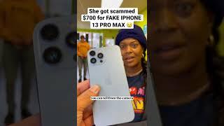 SHE GOT SCAMMED $700 FOR A FAKE IPHONE  #shorts #fake #iphone14promax #apple #iphone #ios