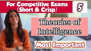 Intelligence Theories | HTET/TETs/CTET/UGC NET/SET | Inculcate Learning | By Ravina