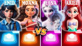 Enid Sinclair Vs Moana Vs Frozen 3 Elsa Vs Mermaid Ariel - Tiles Hop! Bloody Mary | Let It Go