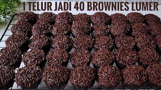 RESEP BROWNIES KUKUS 1 TELUR JADI 40 PCS LUMER BANGET DIMULUT TANPA MIXER TANPA COKLAT BATANG