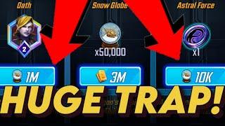 CRAZY GOLD TRAP! Snow Globe Store PRIORITY & EVENT UPDATES! MARVEL Strike Force