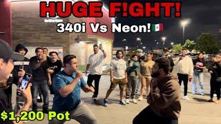 HUGE F!GHT! 340i Vs Neon SRT4! $1,200 Pot #BMW #340i #Dodge