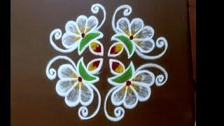 3 Simple Design Karthika masam Rangoli  Vilakku Kolam  deepam special rangoli  4*2*2 dots kolam