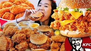 KFC EXTRA CRISPY MUKBANG! Crunchy Fried Chicken Sandwich & Crispy Chicken with Nacho Cheese - ASMR