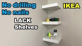   IKEA Lack shelf no drilling no nails on wall