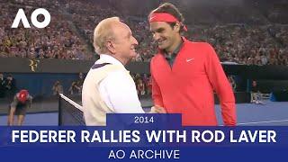 Roger Federer Rallies with Rod Laver | AO Archive